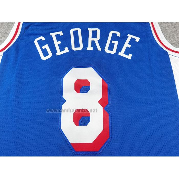 Camiseta Philadelphia 76ers Paul George #8 Icon 2024-25 Azul